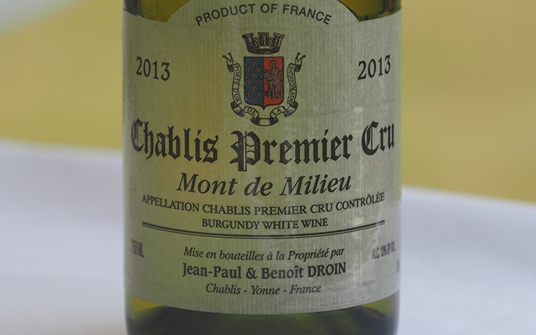 Domaine Jean-Paul et Benoît Droin, Mont de Milieu, Chablis 1er Cru, 2013